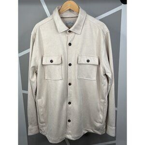 Ike Behar Faux Suede Water Repellent Cream Shirt Jacket Men’s Size XL Shacket